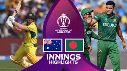 Logo of Marsh masterclass sets up easy win | Innings Highlights | CWC23