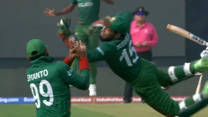 Logo of Mushfiqur Rahim pulls off a screamer in the first over | CWC23