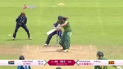 Logo of Laura Wolvaardt's match-winning 48* against Sri Lanka at the 2017 ICC Cricket World Cup