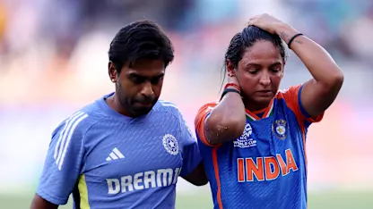 Harmanpreet Kaur walks back after injuring back  | WT20WC 2024