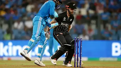 Logo of India miss big opportunity to run out Williamson | CWC23