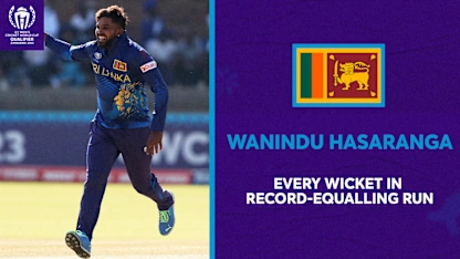 Logo of Every Hasaranga wicket in record-equalling run | CWC23 Qualifier