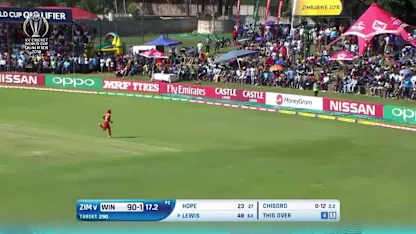 Logo of Evin Lewis' 64 v Zimbabwe at CWCQ