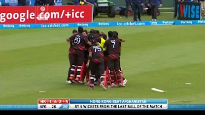 Logo of Hong Kong's final over & winning moment
