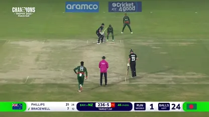 Logo of Michael Bracewell hits the winnings runs as NZ land semi-final berth | BAN v NZ | Champions Trophy 2025