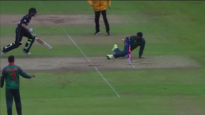 Logo of WICKET: Williamson run-out courtesy Mosaddek Hossain