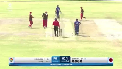 Germany's VE Bharathi's terrific 4/6 against Philippines | ICC Men’s T20WC Qualifier A