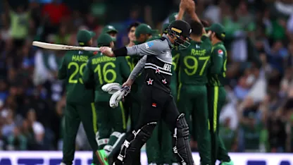 Logo of Brilliant direct hit from Shadab ends Conway's stint | T20WC 2022
