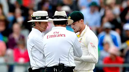 Logo of Cameron Bancroft was caught on cameras attempting to alter the condition of the ball