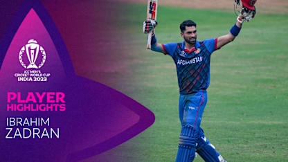 Logo of Ibrahim hits landmark ton | CWC23