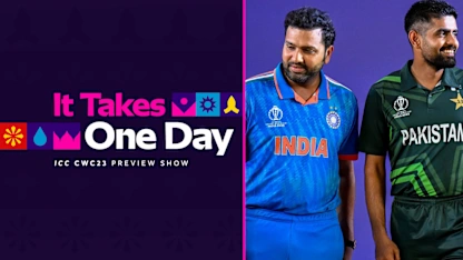 Logo of Scene set for marquee clash as India take on Pakistan | It Takes One Day: Episode 12 | CWC23