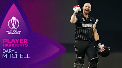 Logo of Daryl Mitchell's hits career-best 130 in Dharamsala | CWC23