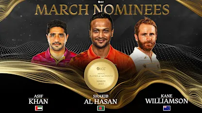 Logo of ICC Men's Player of the Month for March 2023 nominees revealed