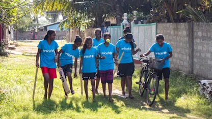 Logo of ICC and UNICEF partner to promote gender equality through cricket