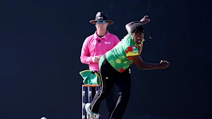 Rachel Andrew of Vanuatu bowls during the ICC Women's T20 World Cup Qualifier 2024 match between United Arab Emirates and Vanuatu at Zayed Cricket Stadium on May 03, 2024 in Abu Dhabi, United Arab Emirates.