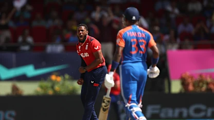 Logo of An eventful Chris Jordan over | IND v ENG | T20WC 2024