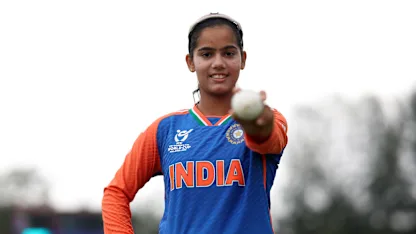 Logo of Vaishnavi Sharma with the first hat-trick of the tournament | U19WC 2025