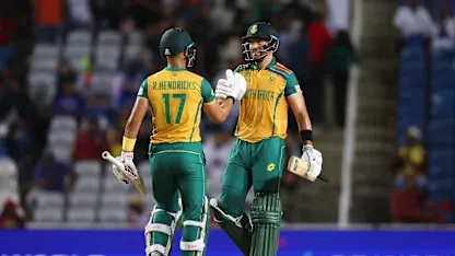 Logo of Watch the exact moment when South Africa secured a place in the final | SF 1 | T20WC 2024