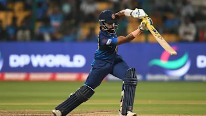 Logo of Composed third-wicket stand guides the Sri Lanka chase | CWC23