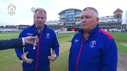 CWC19: IND v NZ - Interview with the umpires about the weather