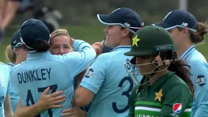 WICKET: Amin beaten by a jaffa from Brunt
