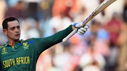 Belligerent de Kock ton sets up South Africa for huge score | CWC23