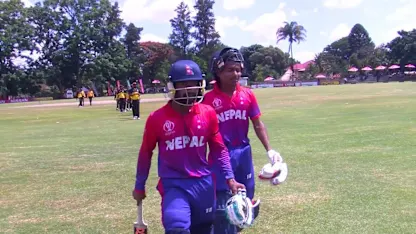 Logo of Dipendra Airee last shot to win the match and reach 50*