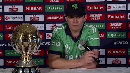 Ireland captain William Porterfield speaks before the ICC Cricket World Cup Qualifier