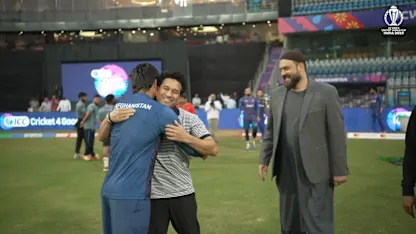 Logo of Rashid Khan thanks Sachin Tendulkar for addressing Afghanistan team | CWC23