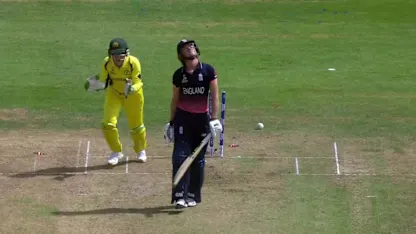WICKET: Sarah Taylor has her stumps broken by Kristen Beams