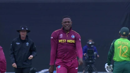 CWC19: SA v WI - Cottrell salutes the wicket of Markram