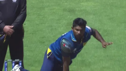 Logo of WICKET: AB de Villiers falls to Seekkuge Prasanna for 4