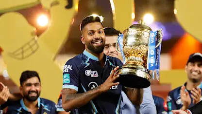 Logo of hardik with trophy