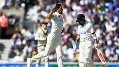 Logo of Wicket! Starc gets the big wicket of Kohli with a short delivery | WTC23 Final