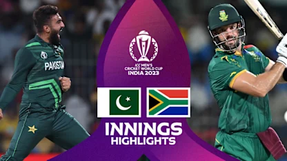 Logo of Markram stars before Maharaj finishes the job | Innings Highlights | CWC23