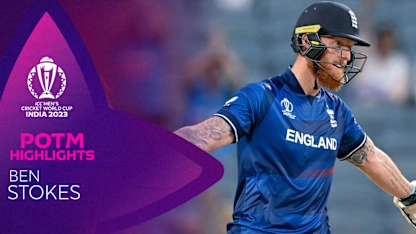 Logo of Stokes rescue act paves way for much-needed England win | POTM Highlights | CWC23