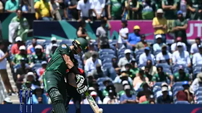 Logo of Shaheen Afridi pumps a huge six | USA v PAK | T20WC 2024
