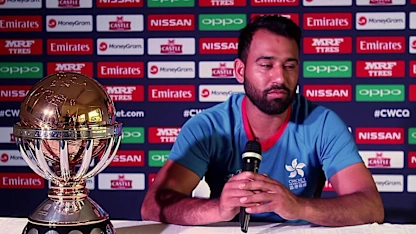 Hong Kong captain Babar Hayat speaks before the ICC Cricket World Cup Qualifier