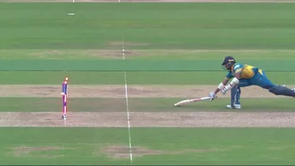 Logo of WICKET: Mendis run-out courtesy a direct hit by Bhuvneshwar