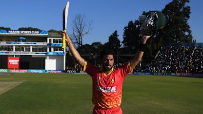 Logo of Raza slams Zimbabwe's fastest-ever ODI ton | CWC23 Qualifier