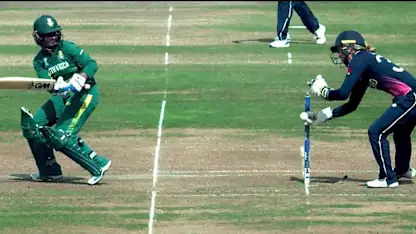 Logo of WICKET: Sarah Taylor's brilliant stumping dismisses Trisha Chetty