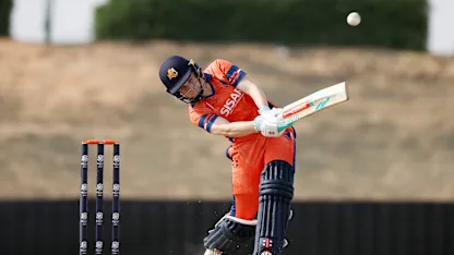 Carlijn Van Koolwijk of the Netherlands bats during the ICC Women's T20 World Cup Qualifier 2024 match between Zimbabwe and Netherlands at Tolerance Oval on May 01, 2024 in Abu Dhabi, United Arab Emirates.
