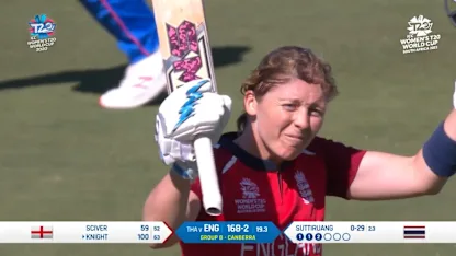 Logo of Heather Knight's maiden T20I century | Greatest Moments
