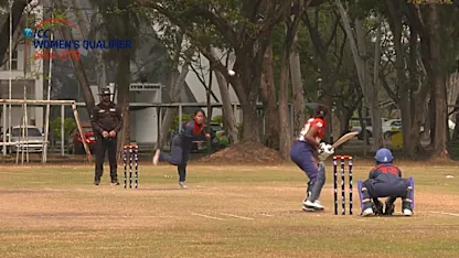 ICC Women's Asia Qualifier 2019: Thailand v Nepal – Suleeporn Laomi of Thailand takes a sharp caught and bowled