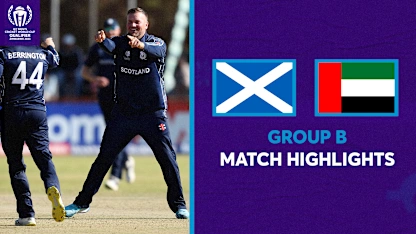 Logo of Scotland boost Super Six chances with clutch win over UAE | CWC23 Qualifier