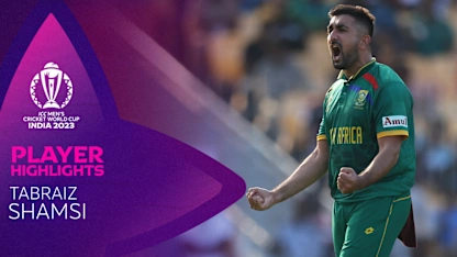 Logo of Shamsi's four-wicket haul for South Africa restricts Pakistan total | CWC23