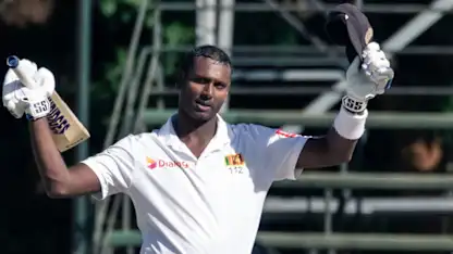 Mathews celebrates his maiden double hundred