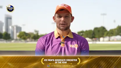 Logo of Gerhard Erasmus wins Men's Associate Cricketer of the Year | ICC Awards 2024