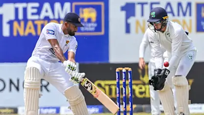 Logo of Karunaratne equals Sri Lankan record with second hundred in the series