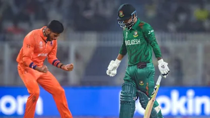 Logo of Netherlands strike early in defence of 230 | CWC23
